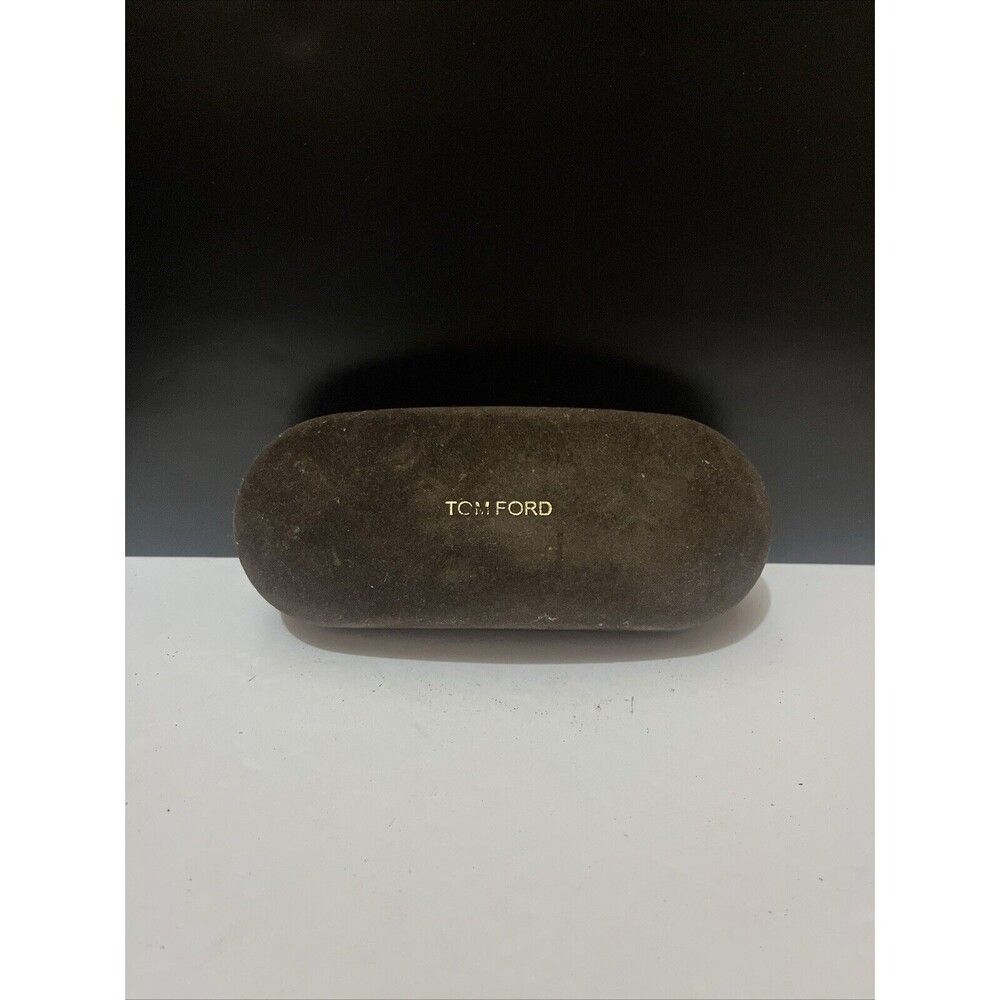 TOM FORD BROWN SUEDE EYEGLASSES HARD OPTICAL SMALL CASE CLAMSHELL